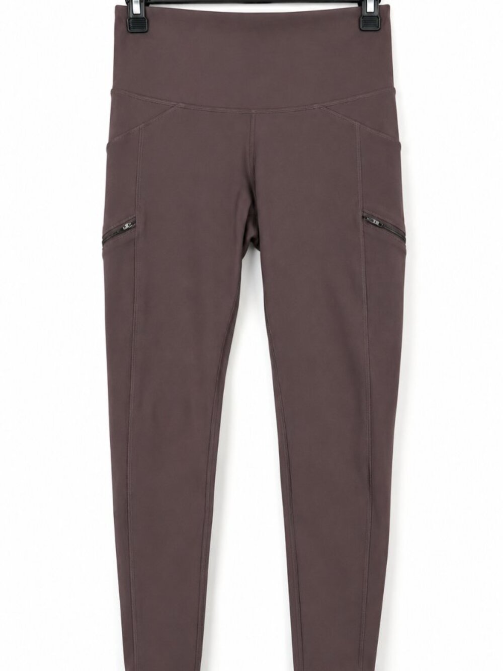 Athleta XS Mauve Brown High Rise Leggings Zipper Pockets Running